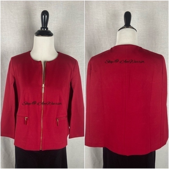 Chico’s NWT red zip cape jacket/blazer *Shop@iAmWarrior - Picture 7 of 10